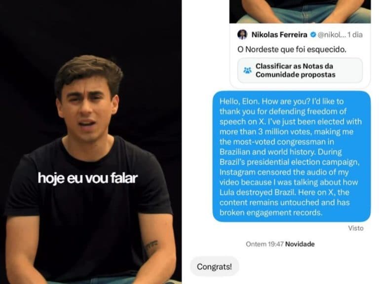 Elon Musk responde Nikolas após repercussão de vídeo sobre o Nordeste