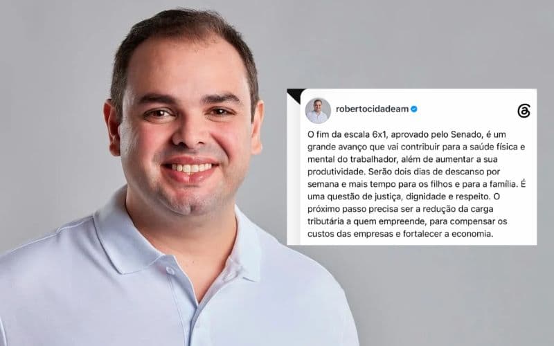Roberto Cidade celebra fim da escala 6×1, mas cobra redução de impostos