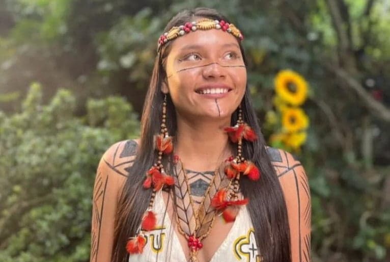 Indígena do Amazonas discursa na COP-27