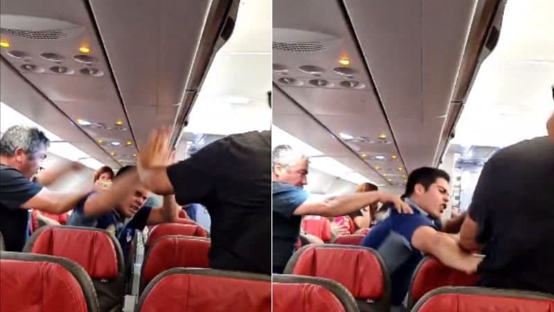 VÍDEO: Passageiros e funcionários trocam socos durante voo
