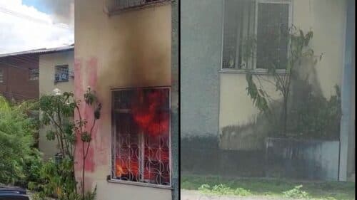 VÍDEO: Incêndio atinge apartamento em residencial no Eldorado
