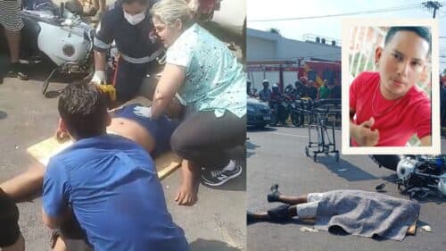 VÍDEOS: Socorrista tenta reanimar marceneiro, que morre no local de acidente, em Manaus