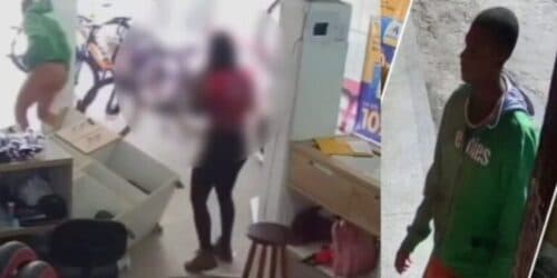VÍDEO: Funcionária de loja reage a assalto e luta com ladrão