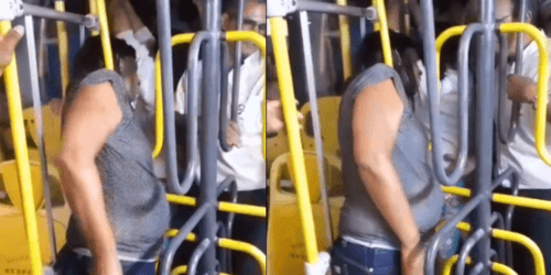 VÍDEO: Mulher fica com a cabeça presa em ‘catraca dupla’ de ônibus, no Recife