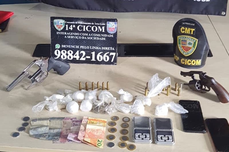 “Operação Pacificador” prende dupla com armas e drogas na zona Leste de Manaus