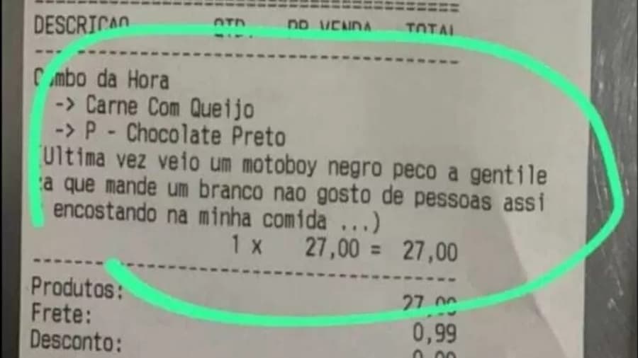 Pastelaria denuncia racismo no RS: cliente exigiu “motoboy branco”