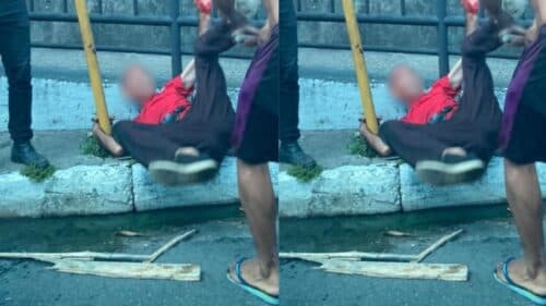 Homem é espancado no meio da rua após agredir a própria mãe, em Manaus