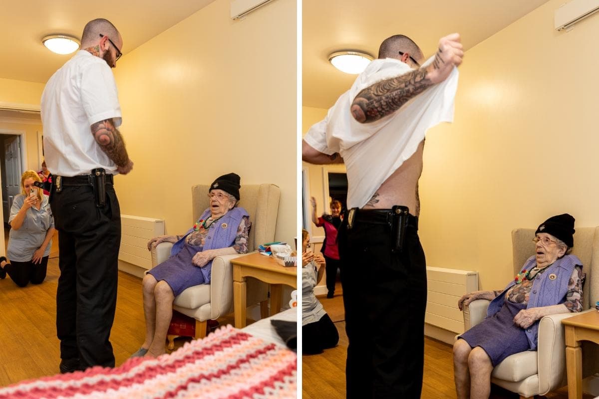 Ao comemorar 102 anos, idosa ganha festa com stripper de presente de aniversário