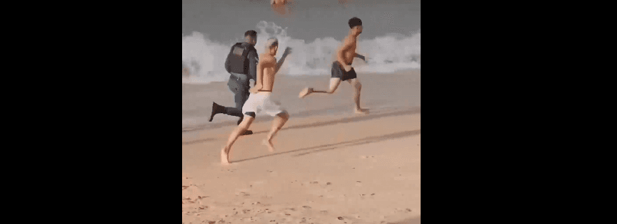 VÍDEO: Banhistas perseguem e ajudam polícia a prender homem que agrediu mulher em praia do Pará