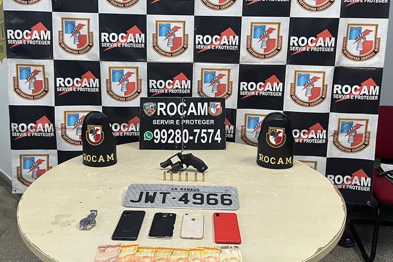 Rocam prende três homens e apreende duas armas de fogo em Manaus