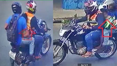 VÍDEO: Dupla aparece com criança em moto praticando assaltos, em Manaus