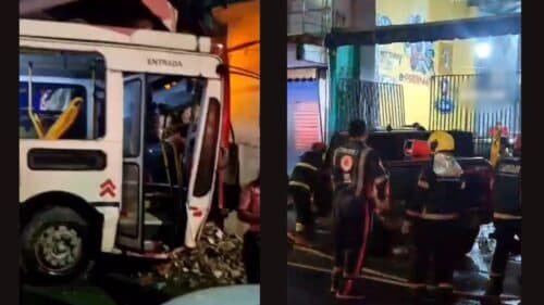 VÍDEO: Ônibus e Picape batem de frente e deixam feridos em avenida de Manaus