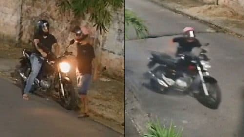 VÍDEOS: Dupla é flagrada furtando moto estacionada em frente de casa, em Manaus