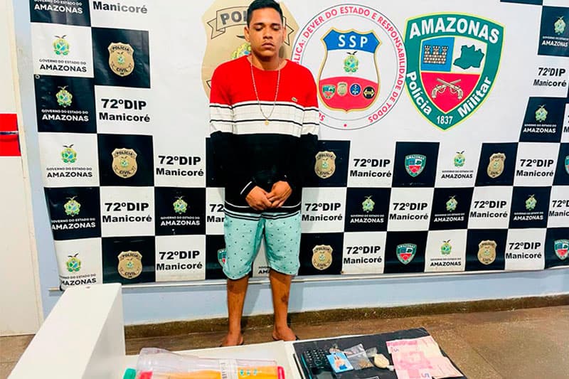 Jovem é preso vendendo drogas em Manicoré, no Amazonas