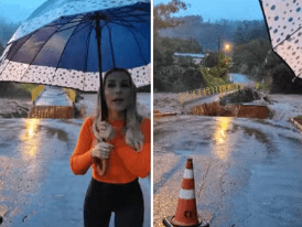 VÍDEO: No RS, ponte é arrastada pela correnteza enquanto prefeita narra situação