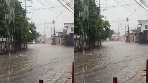 VÍDEO: Chuva provoca estragos no bairro da Compensa, em Manaus