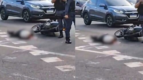 VÍDEO: Motociclista morre após ser atingido por carro na contramão em avenida de Manaus