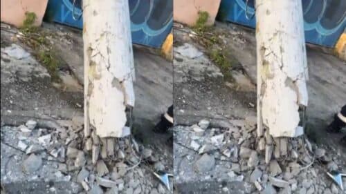 VÍDEO: Motorista dorme ao volante e bate carro contra poste, em Manaus