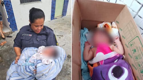 VÍDEO: Bebê do sexo masculino é abandonado em caixa de papelão, em Manaus