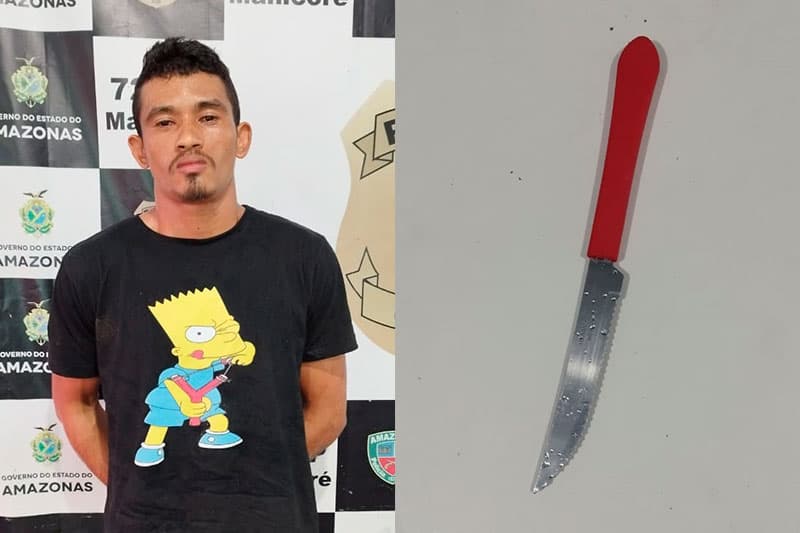 Em Manicoré, jovem é preso após ameaçar esaquear familiares