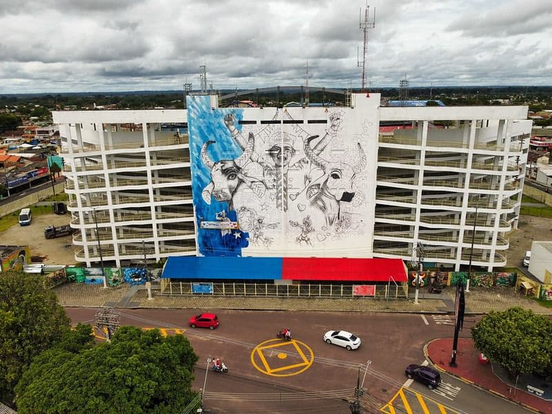 Festival de Parintins 2024: Novo Mural do Bumbódromo já está em fase final de produção