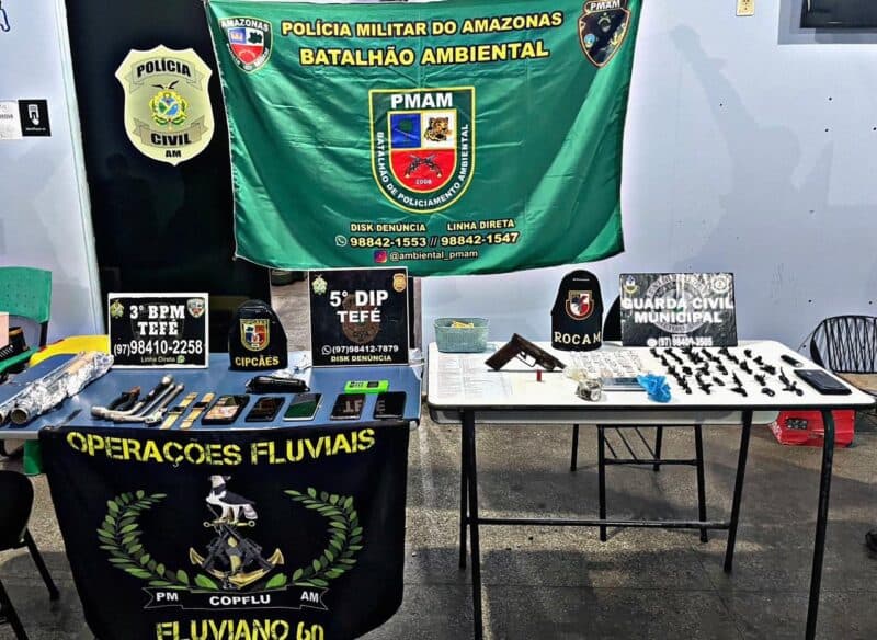 Após denúncias, criminosos são presos com armas e drogas em Tefé