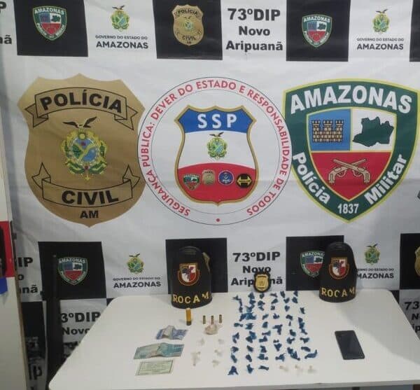 Em Novo Aripuanã-AM, homem é preso com drogas, munições e dinheiro