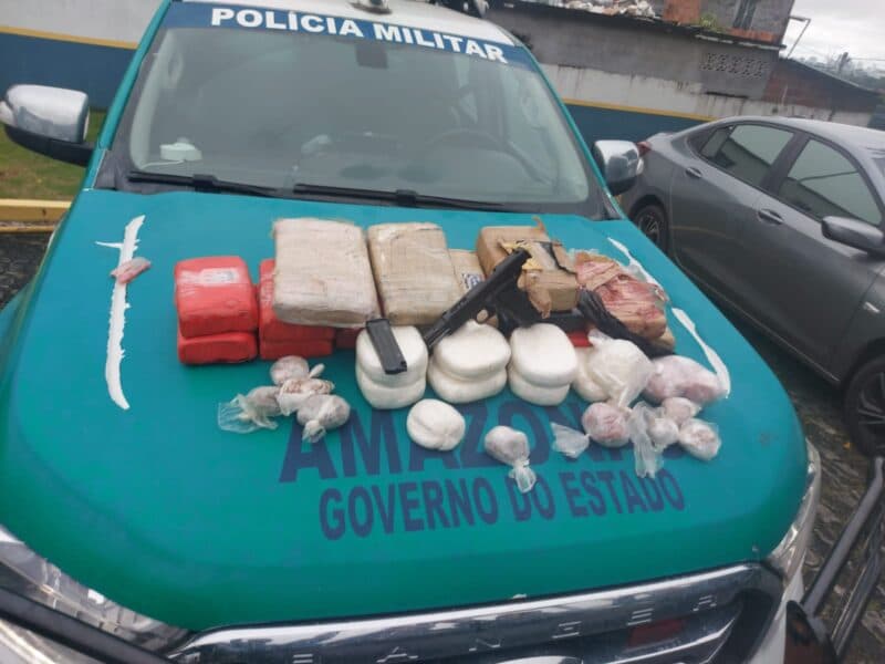 ‘Paulinho’ é preso com arma e 23kg de drogas em Manaus