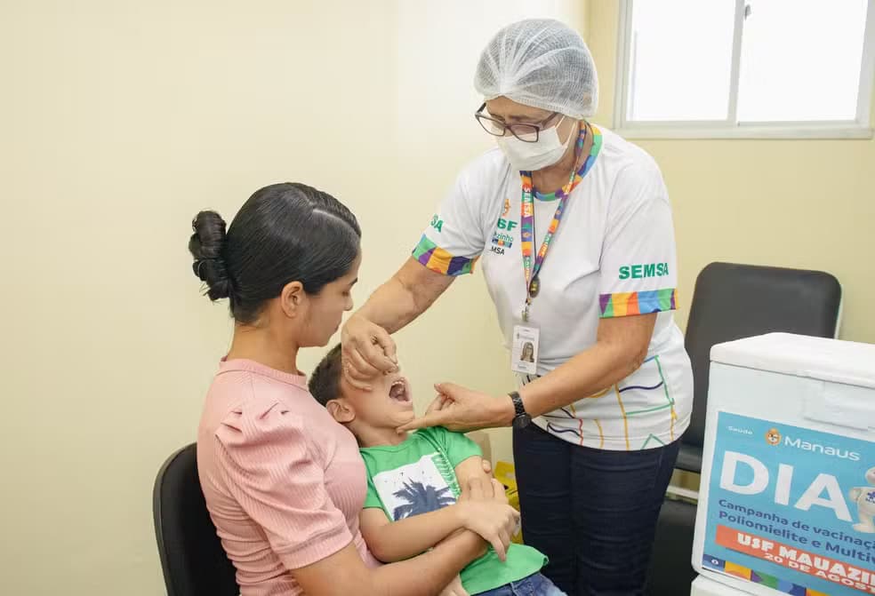 Manaus inicia campanha contra poliomelite em 150 pontos de vacinação nesta segunda (27/05)