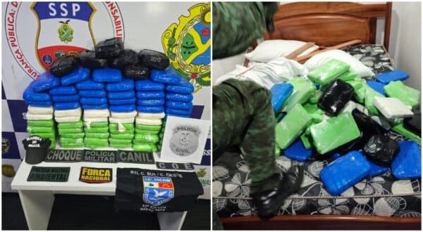 Casal é preso com mais de 80 kg de cocaína e pasta-base escondidos em forro de embarcação, no AM