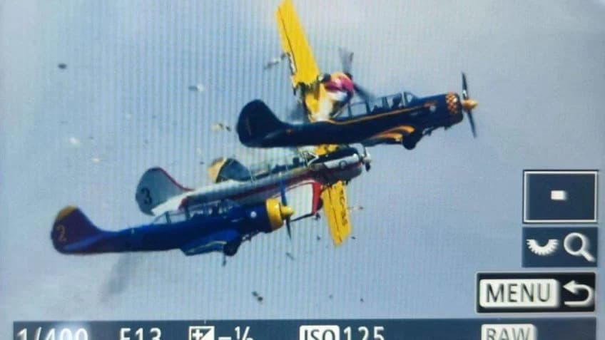 VÍDEO: Piloto morre após aviões colidirem em show aéreo, em Portugal