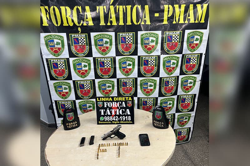 Após denúncia, homem é preso com pistola e munições na zona Leste de Manaus