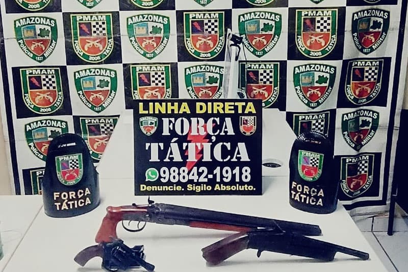 Quatro armas de fogo são retiradas de circulação na capital e no interior do Amazonas