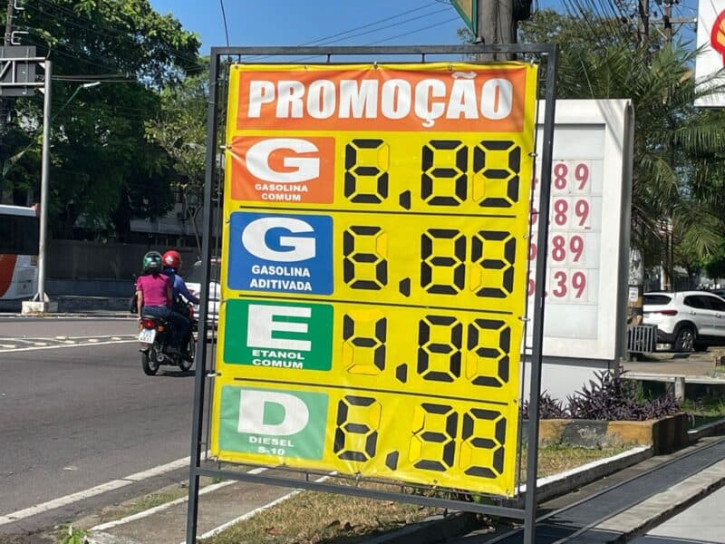 Preço da gasolina dispara e chega a R$ 6,89 em postos de Manaus