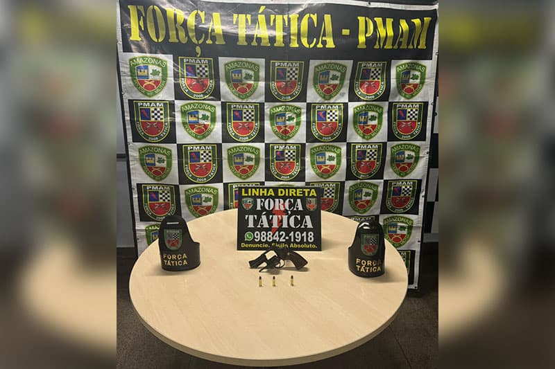 Força Tática apreende três armas de fogo, em Manaus