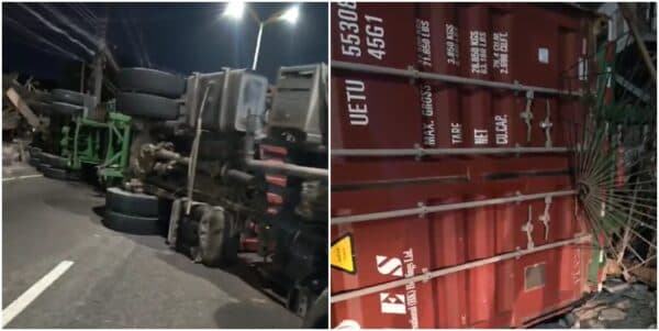 VÍDEOS: Carreta desgovernada bate em muro e atinge casa e carros em Manaus