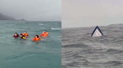 VÍDEO: Turistas são resgatados após lancha naufragar em Ilhabela