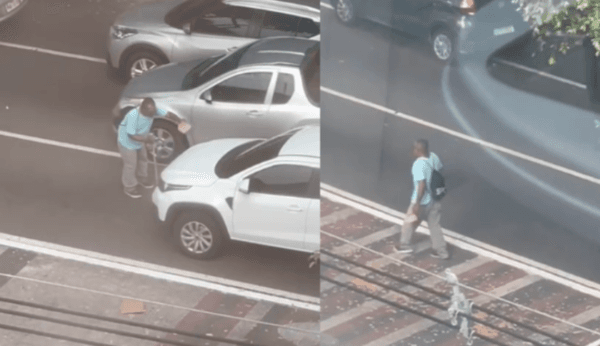 VÍDEO: Pedinte finge deficiência para ganhar dinheiro no trânsito de Manaus