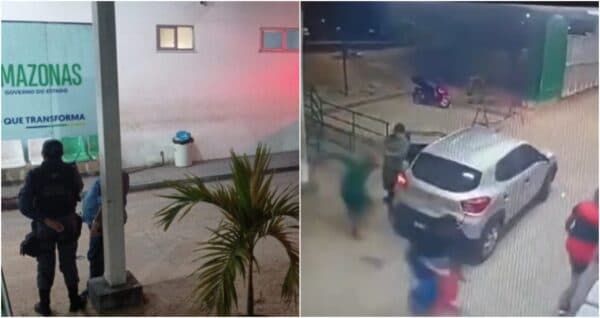 VÍDEO: Veja o momento em que criminosos tentam executar homem em frente à UPA em Manaus
