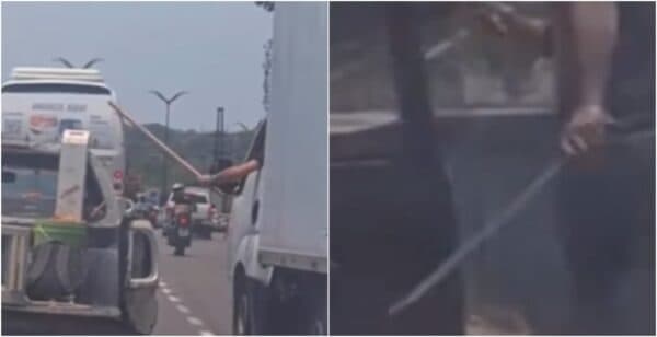 VÍDEO: Motorista de caminhão ‘quase’ leva terçadada durante briga de trânsito em Manaus