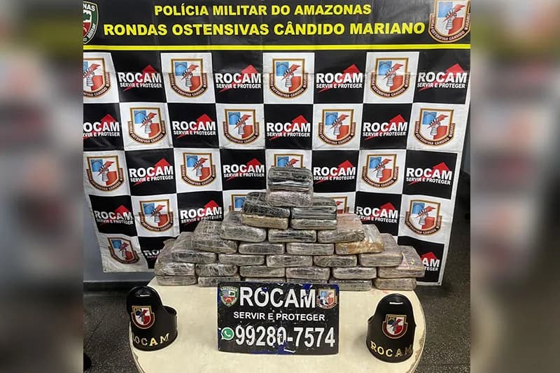 Operação Força Total: homem é preso com 30 quilos de maconha em Manaus