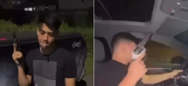Arma usada em vídeo do ‘bonde dos mauricinhos’ pertence a vigia da empresa da família, diz advogado