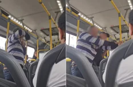 VÍDEO: Em SP, idoso revida com ‘mata-leão’ após ser agredido por homem em ônibus