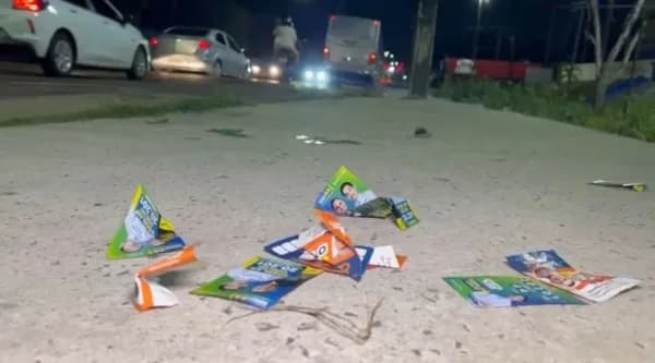 Domingo de eleição em Manaus é marcado por ‘santinhos’ espalhados nas ruas
