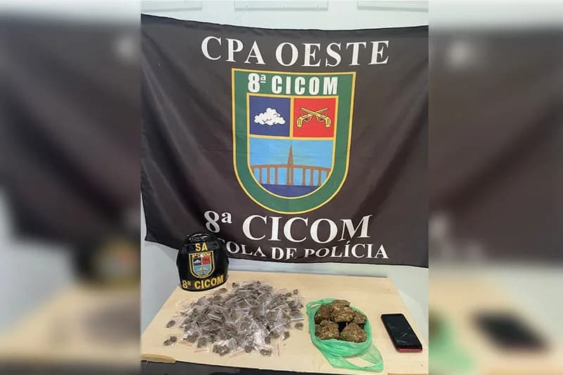 Jovem é preso com 200 porções de maconha no bairro Compensa, em Manaus