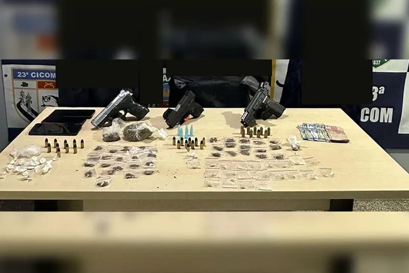 Trio é preso com armas de fogo e drogas na zona Centro-Sul de Manaus