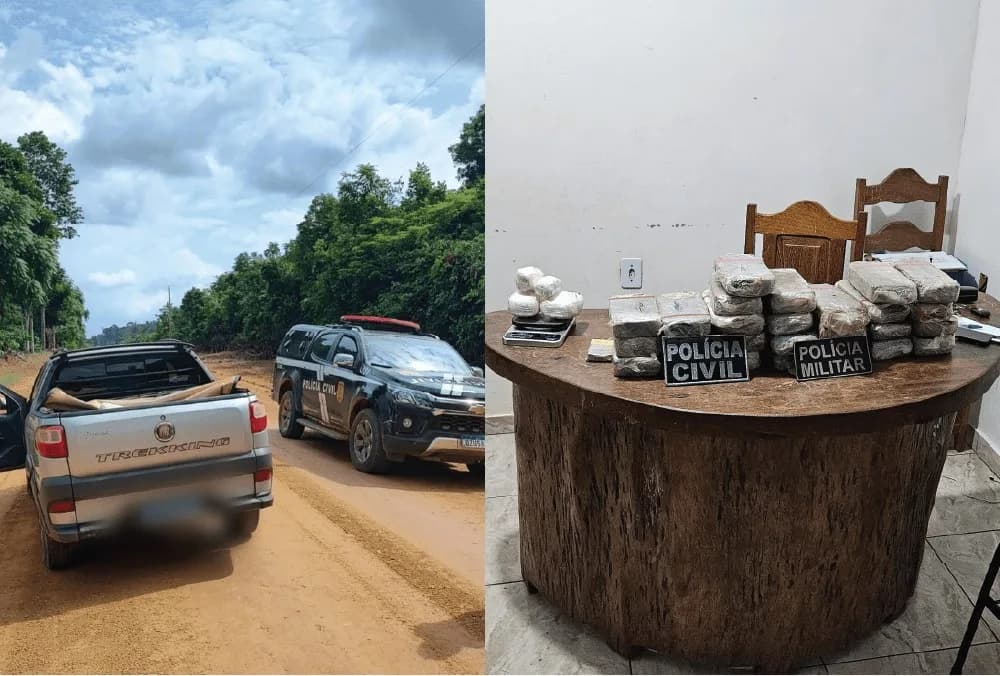 Dupla é presa com drogas e veículo avaliados em R$ 1 milhão em Apuí