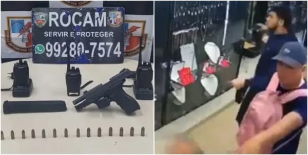 Suspeito de assalto a joalheria no Centro de Manaus abandona sacola com arma na Compensa