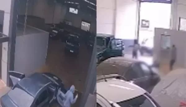 Veja momento que criminosos invadem oficina e executam mecânico com 50 tiros no PR