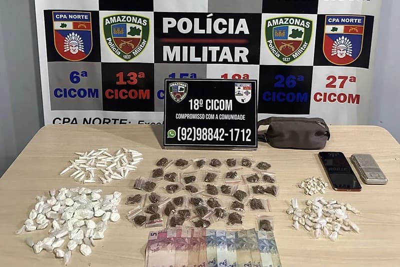 Trio é preso com o tráfico de drogas na zona Norte de Manaus